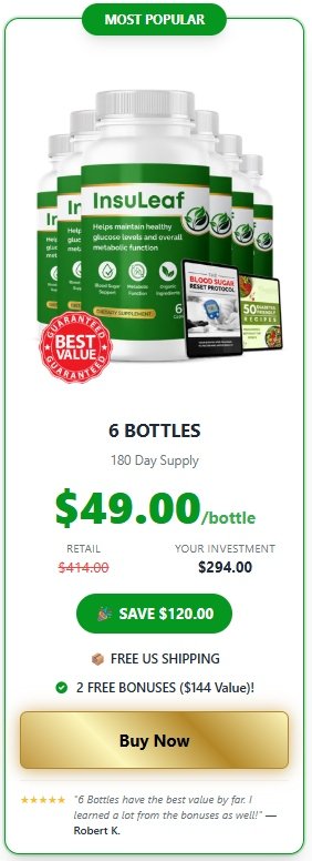 InsuLeaf 6 bottle best pricing